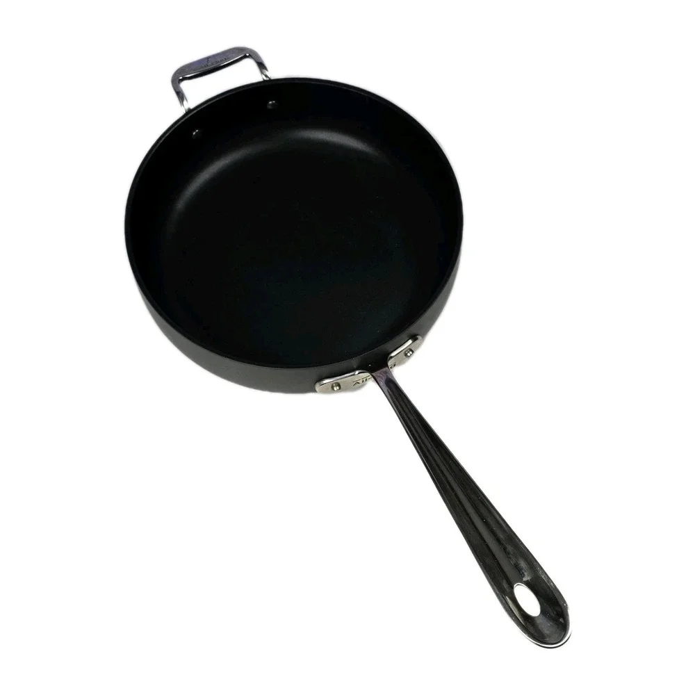 All Clad 4 Quart Nonstick Fry Pan No Lid Black Stainless Steel Handle Kitchen